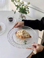 氷山グラスラウンドプレート 1 枚入り INS 調デザート皿 フルーツ皿 高級ペストリートレイ ケーキ皿 クリスマスギフトに最適