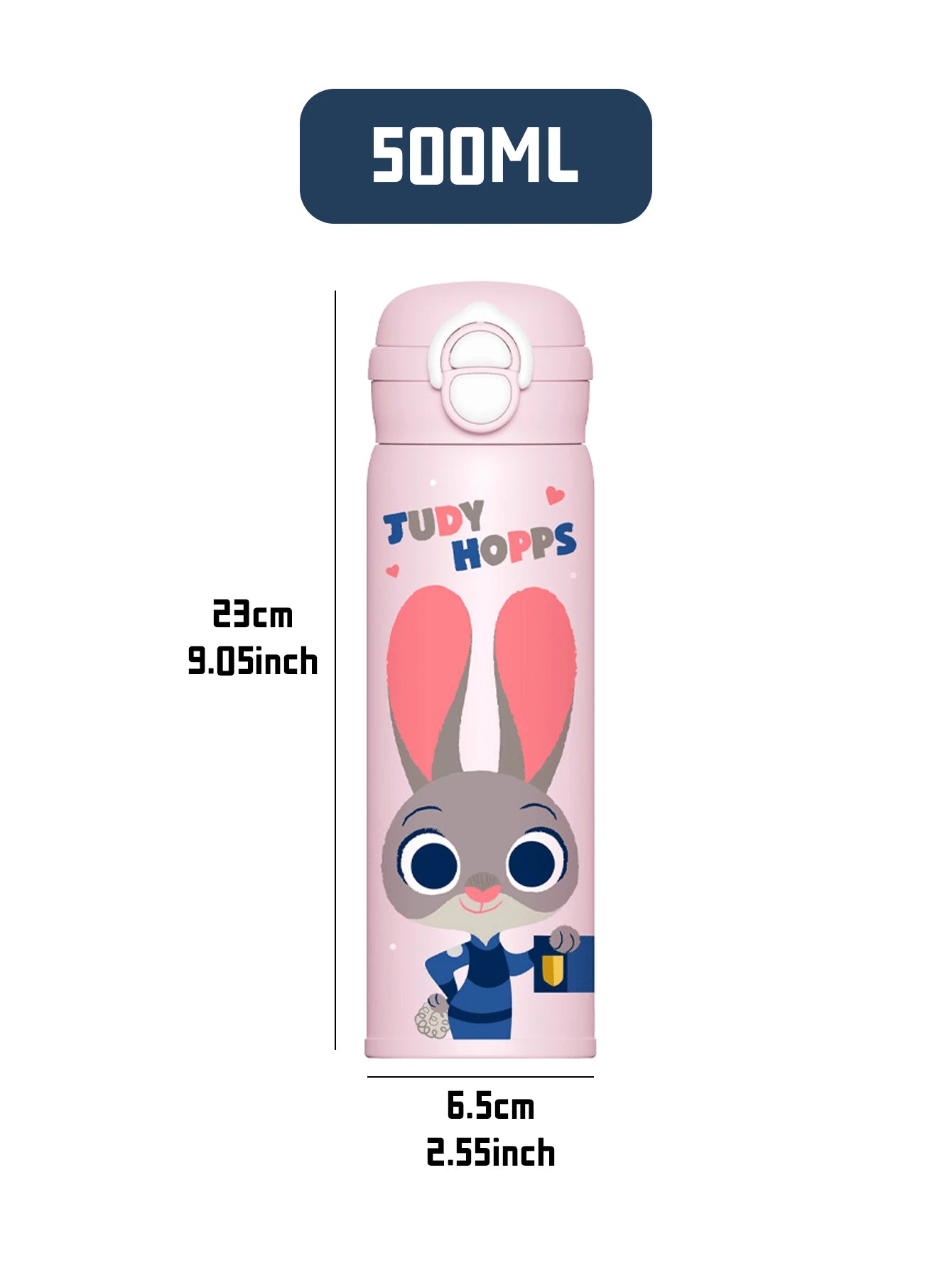 500ml 魔法瓶 二重蓋ワンクリックオープン 漏れ防止 ステンレススチール 316 内側 漫画デザイン ストラップ付き 保温保冷 日常 / アウトドア / 旅行用