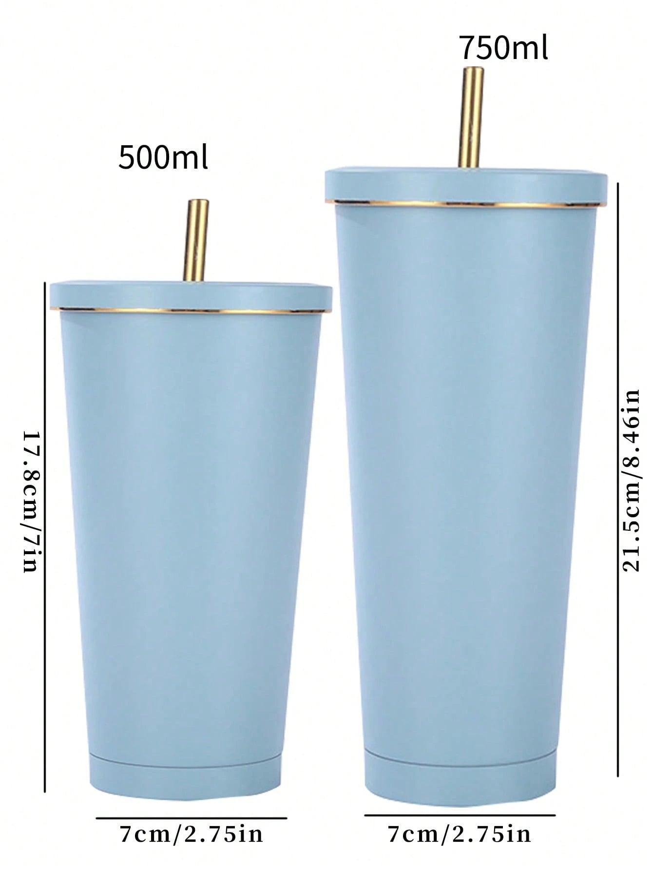 1個 ライトグレー ステンレス製 真空断熱カップ ストロー付き、大容量コーヒーマグ 車用 ギフト用 水筒