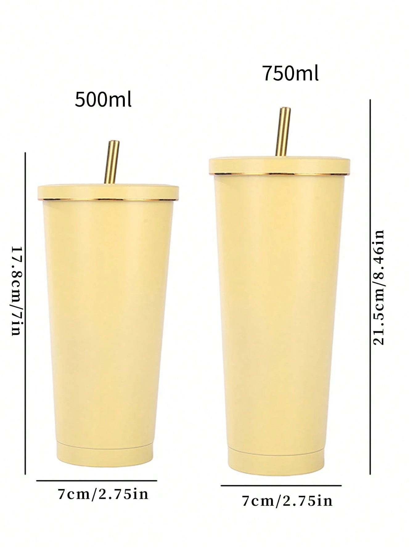 1個 ライトグレー ステンレス製 真空断熱カップ ストロー付き、大容量コーヒーマグ 車用 ギフト用 水筒