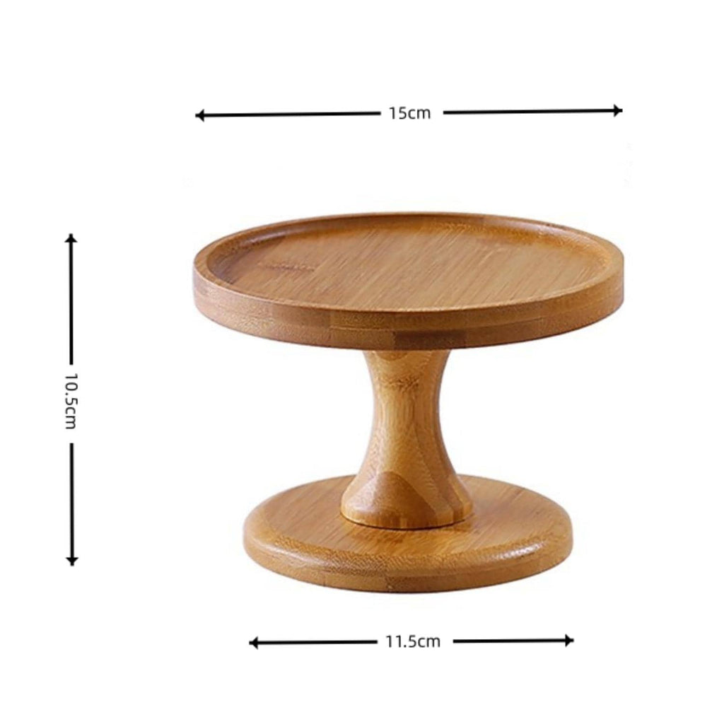 竹製高脚ケーキスタンド とペーパー製カップケーキホルダーセット、キッチン用品、クリスマスギフト