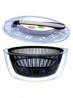 野菜脱水器 手動プレス式 電気不要 ABS 素材 洗浄ボウル・脱水バスケット付き サラダ水分除去用