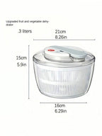 野菜脱水器 手動プレス式 電気不要 ABS 素材 洗浄ボウル・脱水バスケット付き サラダ水分除去用