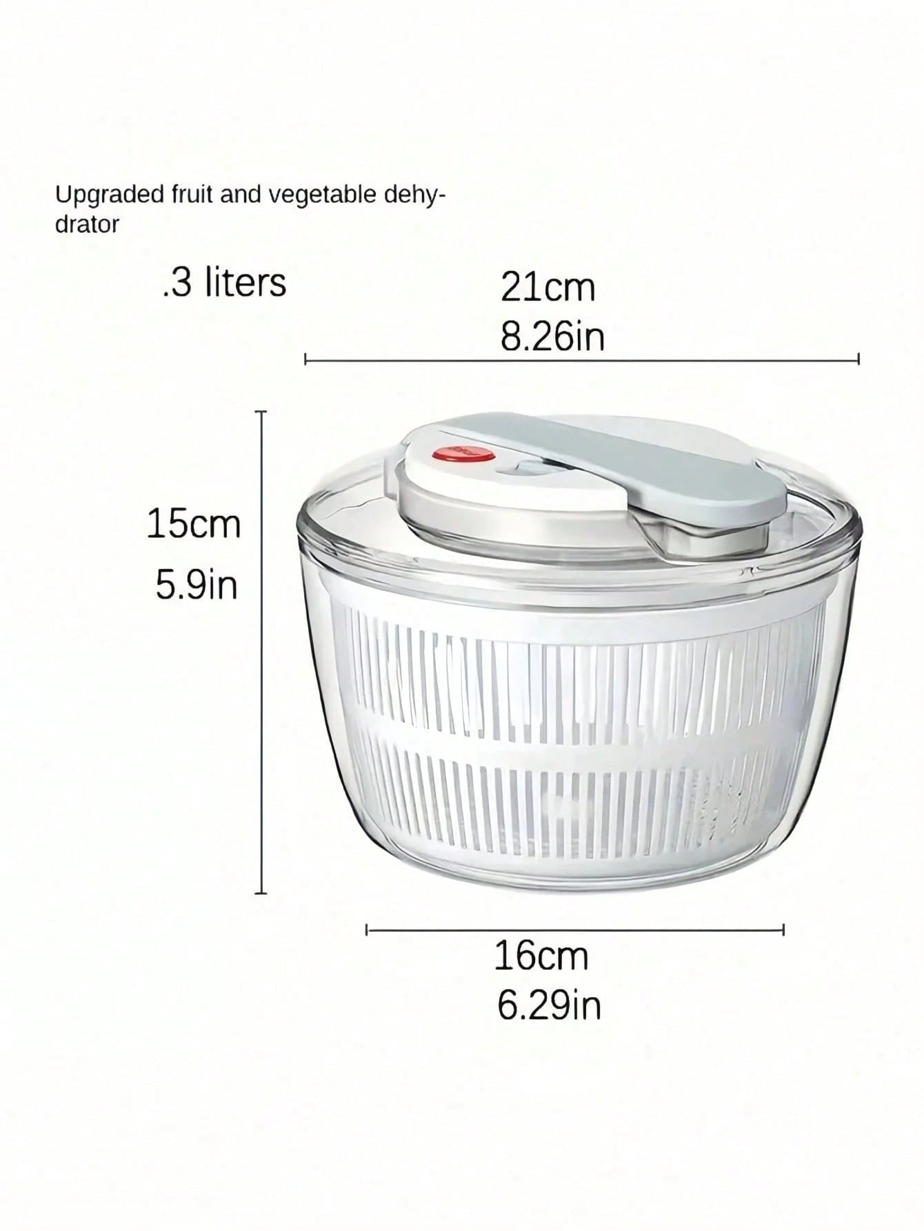 野菜脱水器 手動プレス式 電気不要 ABS 素材 洗浄ボウル・脱水バスケット付き サラダ水分除去用