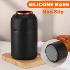 1個 断熱フードフラスコ 500ml ブラック 真空断熱 保温 フードジャー、折りたたみスプーン付き 漏れ防止 ステンレス鋼 ランチコンテナ、学校、オフィス、旅行、キッチン、クリスマスギフト、学校用品に最適