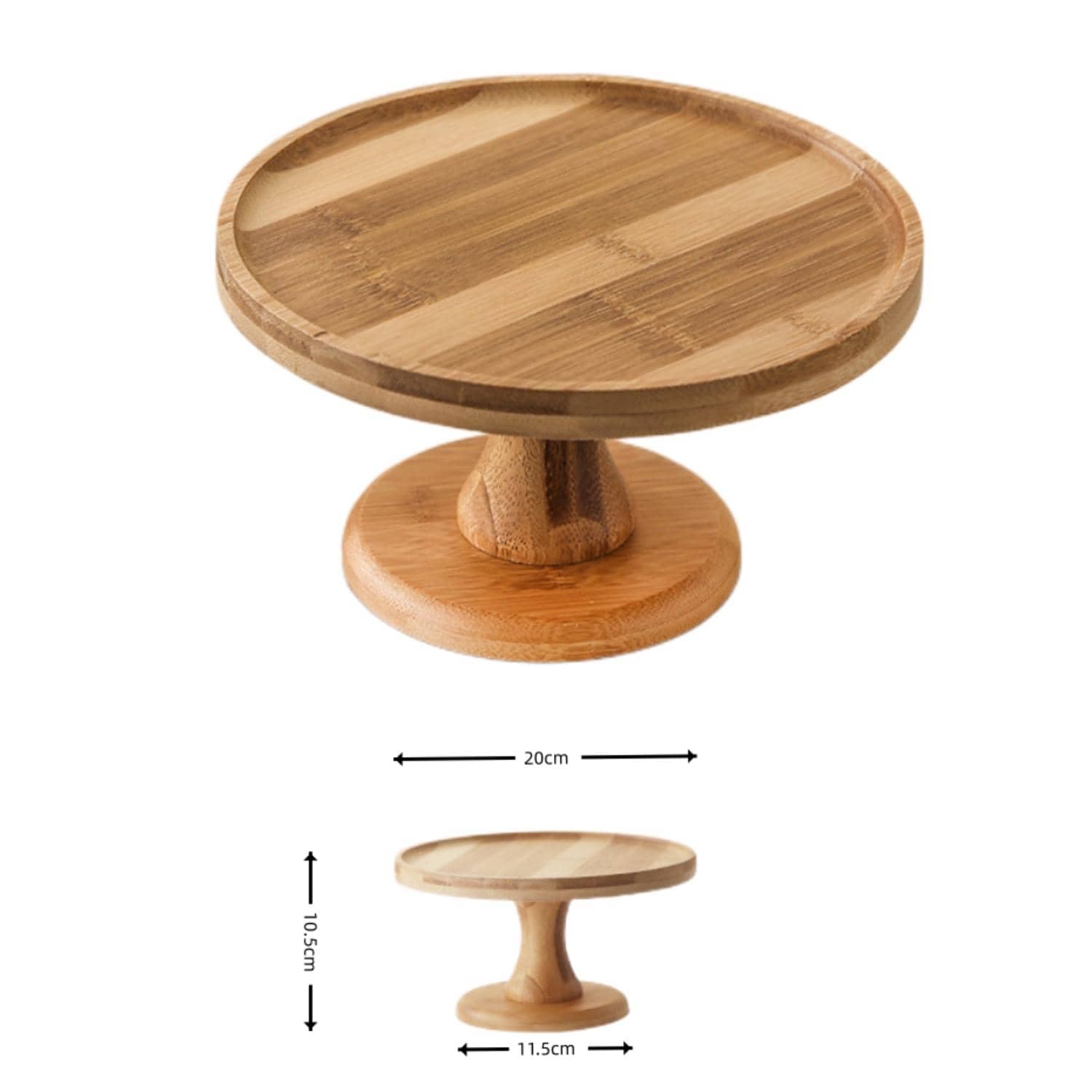 竹製高脚ケーキスタンド とペーパー製カップケーキホルダーセット、キッチン用品、クリスマスギフト