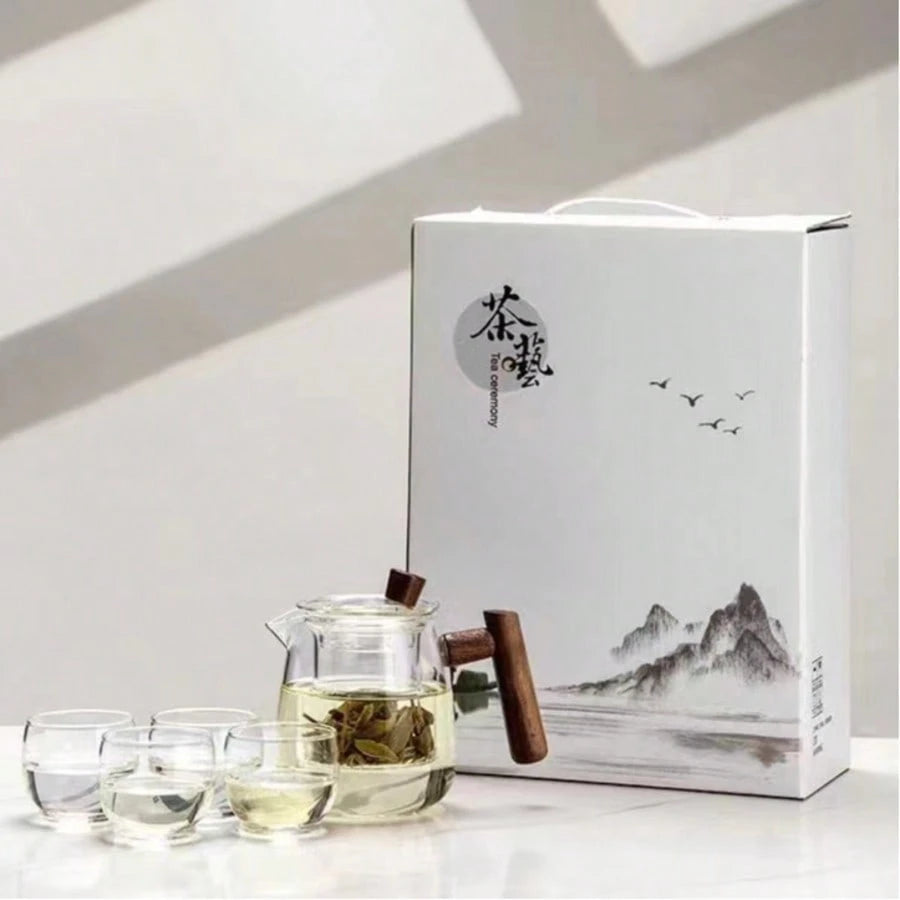 ガラス製ティーポット 高温耐性 濾過機能付き 茶葉分離 大容量 家庭用 / アウトドアキャンプ用 フラワーティー対応