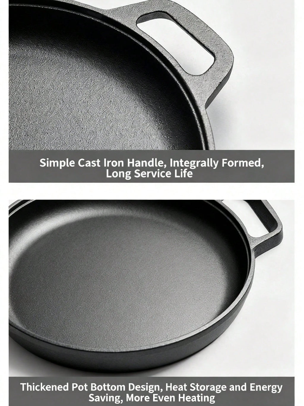 鋳鉄スキレット 無塗装ノンスティック パンケーキパン 全ストーブ対応（IH・ガス・電気） ピザ・グリル用 家庭・屋外調理適