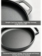 鋳鉄スキレット 無塗装ノンスティック パンケーキパン 全ストーブ対応（IH・ガス・電気） ピザ・グリル用 家庭・屋外調理適