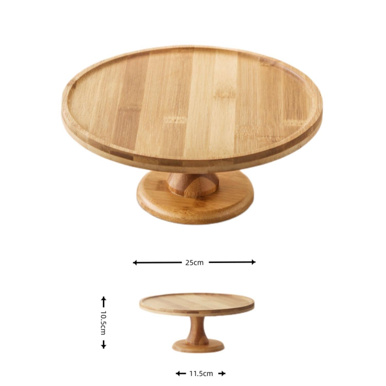 竹製高脚ケーキスタンド とペーパー製カップケーキホルダーセット、キッチン用品、クリスマスギフト