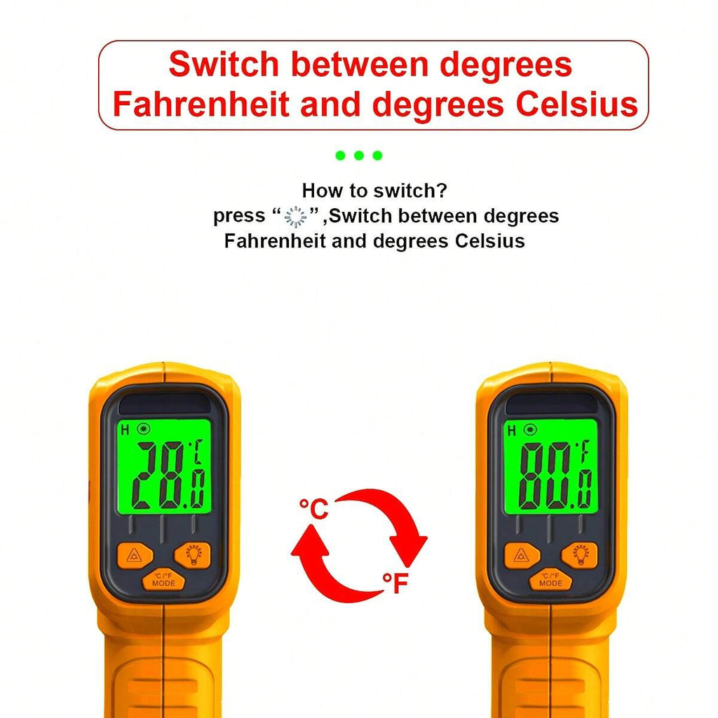 1個 高精度非接触型赤外線温度計、デジタル食品温度計ガン、家庭用温度計 ホーム、キッチン、料理、旅行用