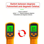 1個 高精度非接触型赤外線温度計、デジタル食品温度計ガン、家庭用温度計 ホーム、キッチン、料理、旅行用