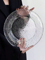 氷山グラスラウンドプレート 1 枚入り INS 調デザート皿 フルーツ皿 高級ペストリートレイ ケーキ皿 クリスマスギフトに最適