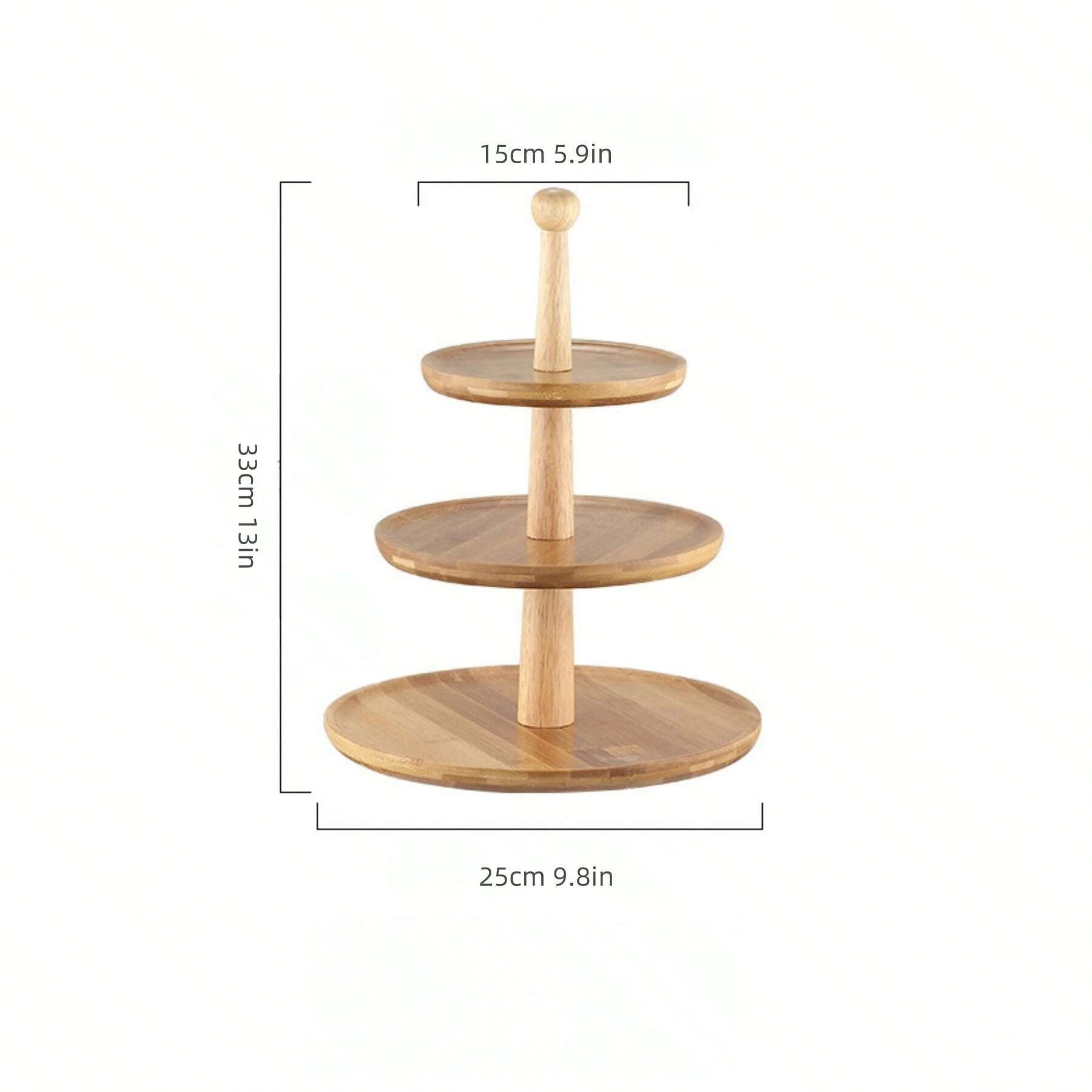 竹製高脚ケーキスタンド とペーパー製カップケーキホルダーセット、キッチン用品、クリスマスギフト