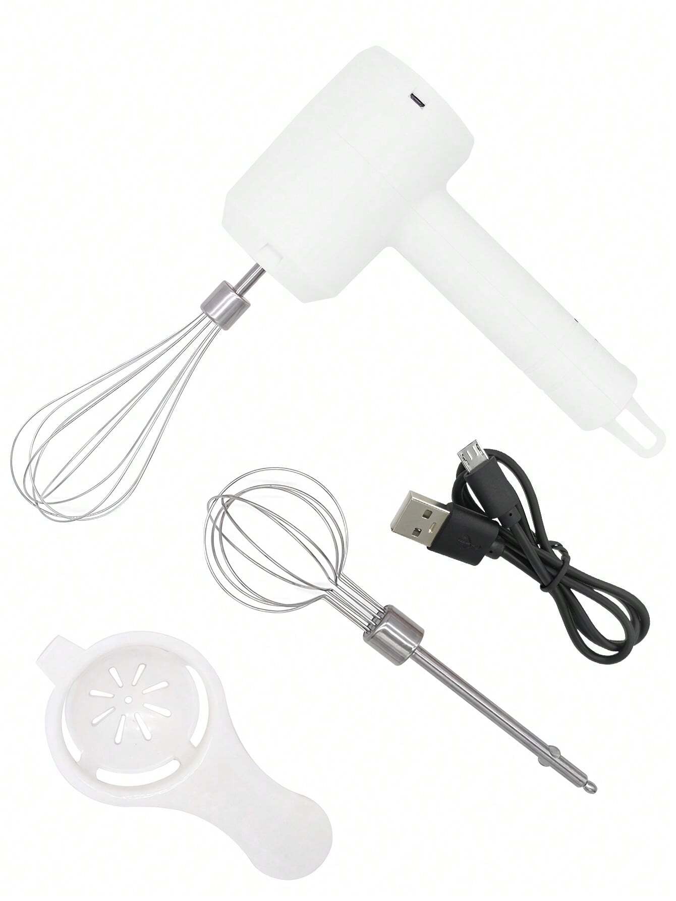 ハンドミキサー 3 段スピード USB 充電式ワイヤレス ステンレスビーター 2 本付き ベーキング・卵泡立て用