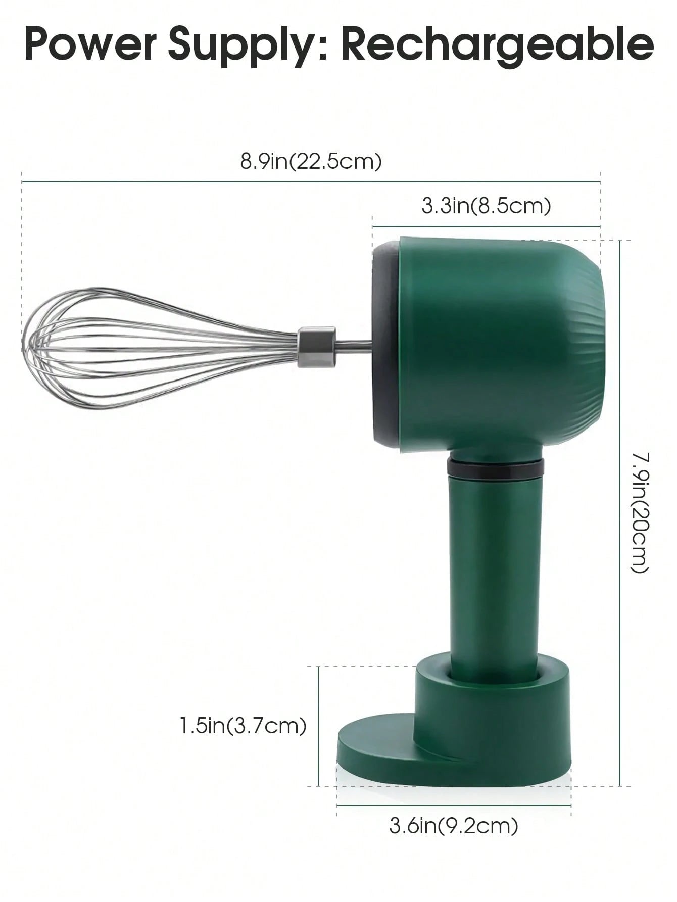 ハンディ電動ミキサー USB 充電式 1200mAh 3 段スピード 304 ステンレスウィスク 卵・クリーム泡立て混ぜ用